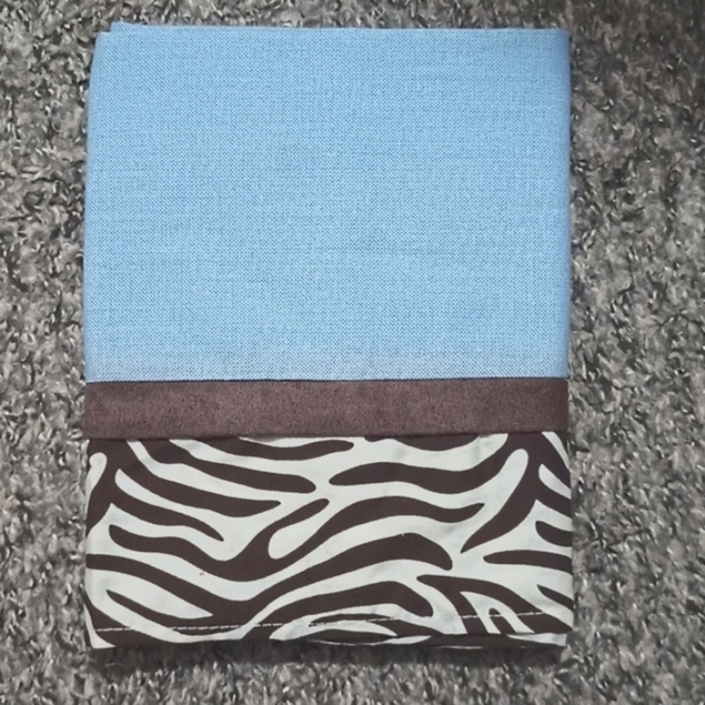 Tiddliwinks NOAH'S ARK VALANCE CURTAIN WINDOW TREATMENT 60"x14" Blue & Brown NEW